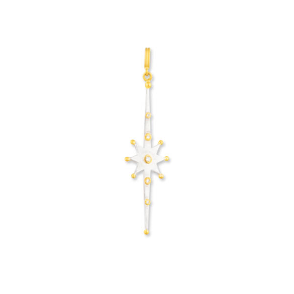 STARBURST ELONGATED PENDANT W/DIAMONDS