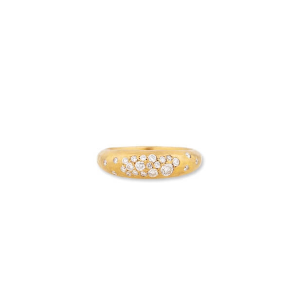 BOOGIE LINE ALL GOLD RING, DIAMONDS - Image 2