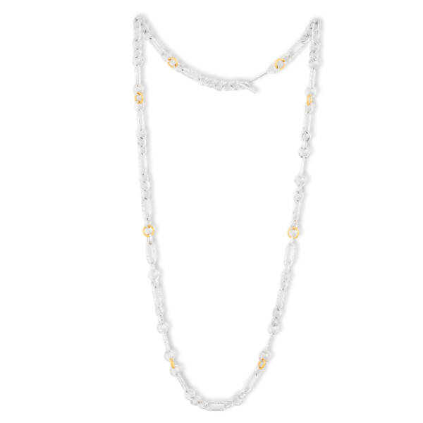 CASEY NECKLACE 33" GOLD AND SILVER