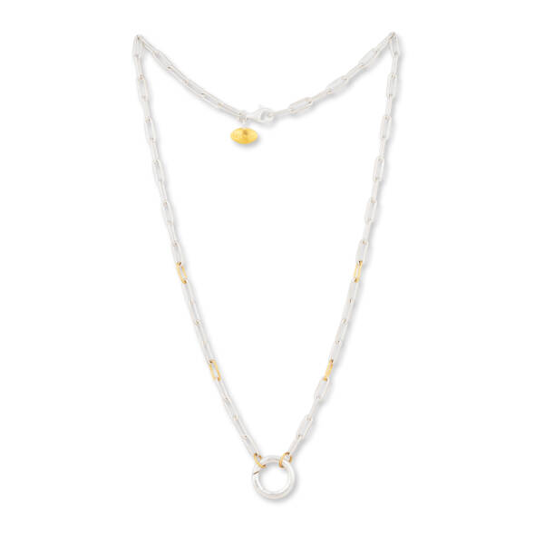 18" 24K & SIL CLIP CHAIN W/ CHARM CATCHER