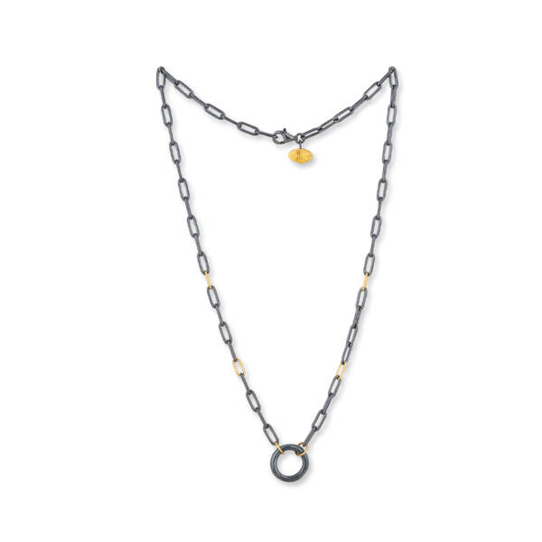 18" 24K & OX CLIP CHAIN W/ CHARM CATCHER