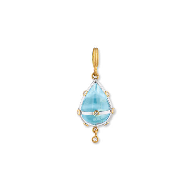 CAGED BLUE TOPAZ PENDANT