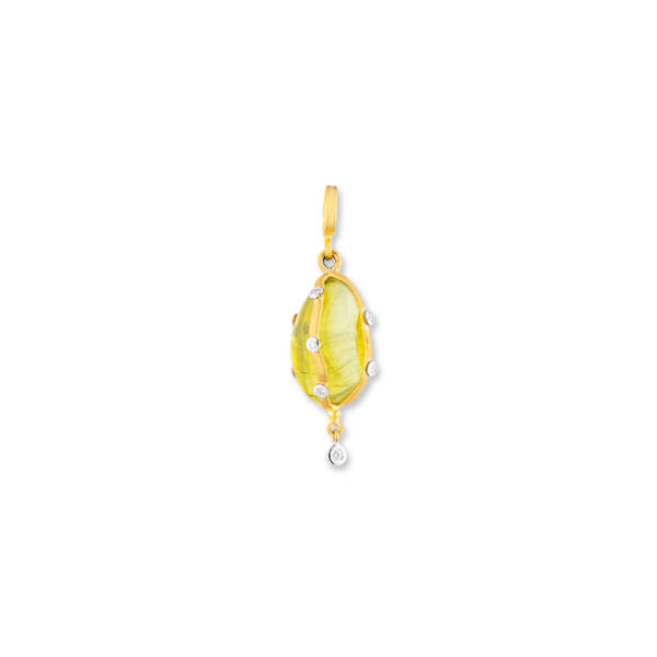 CAGED YELLOW TOURMALINE PENDANT