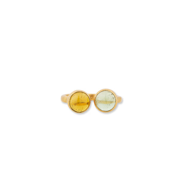 JELLYBONBON TOI ET MOI GREEN YELLOW TOURMALINE RING - Image 2
