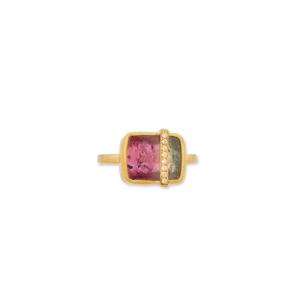 JUICY MAGENTA WATERMELON TOURMALINE RING - Image 2
