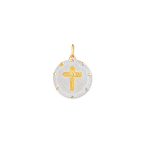 CROSS MEDALION W/DIAMONDS