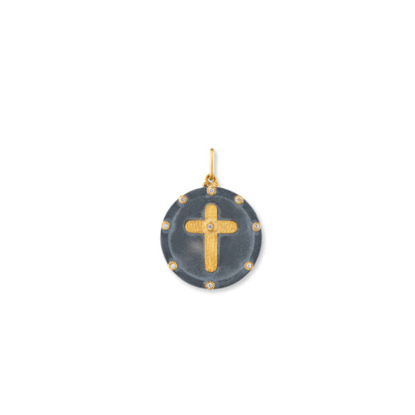 CROSS MEDALION W/DIAMONDS