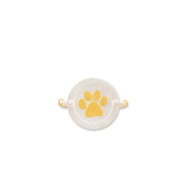PAW PRINT MEDALLION RING W/DIAMONDS - Image 2
