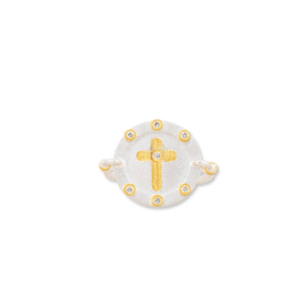 MEDALLION CROSS RING, DIAMOND - Image 2
