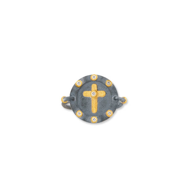 MEDALLION CROSS RING, DIAMOND - Image 2