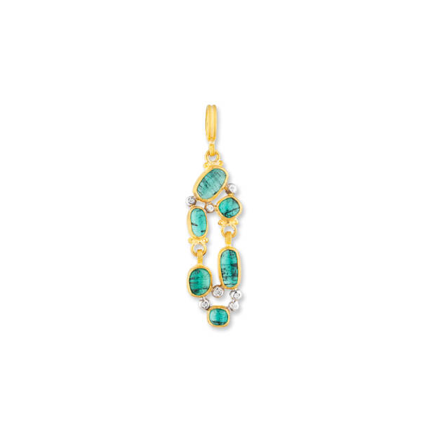 MEDLEY EMERALD PENDANT W/DIA