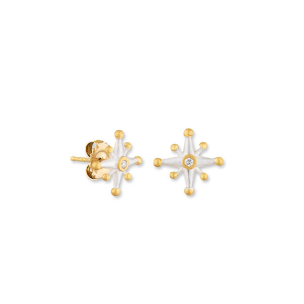 STARBURST 13MM STUDS W/DIAMONDS
