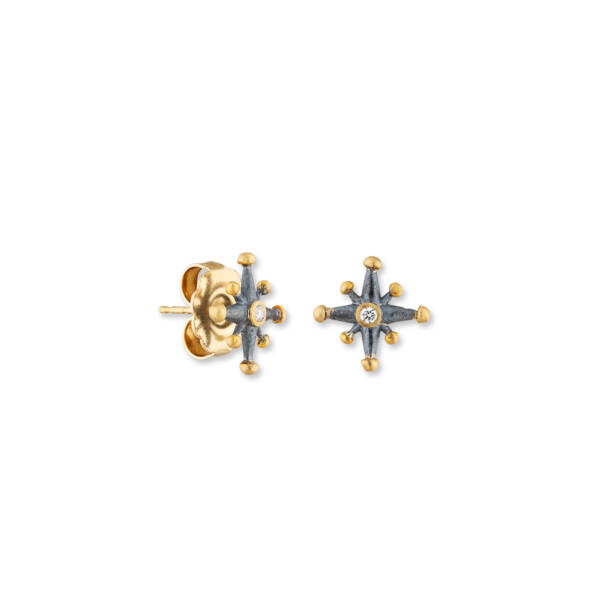 STARBURST 13MM STUDS W/DIAMONDS