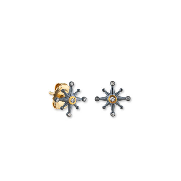 STARBURST 10MM STUDS W/DIAMONDS