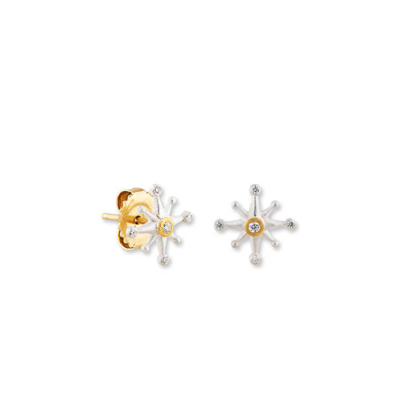 STARBURST 10MM STUDS W/DIAMONDS