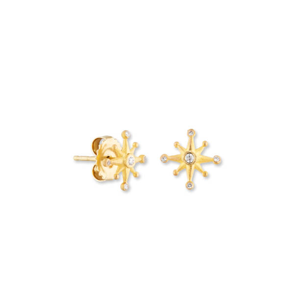 STARBURST 10MM STUDS W/DIAMONDS