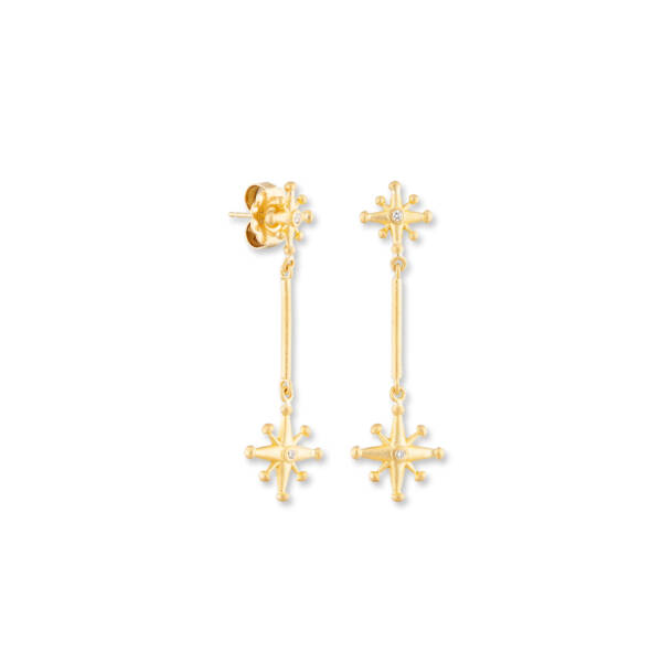 STARBURST GOLD DANGLE EARRINGS