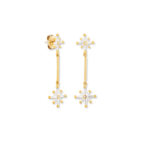 STARBURST EARRINGS W/DIAMONDS