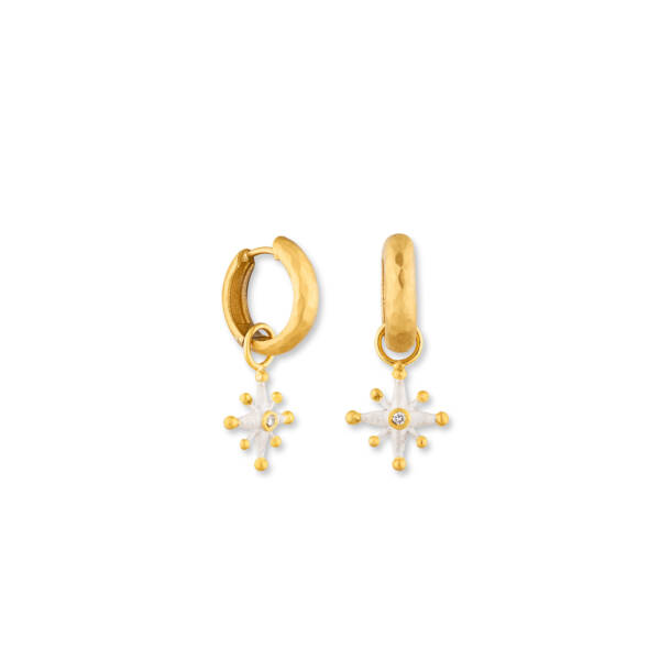 STARBURST SMALL EAR CHARMS W/DIAMONDS