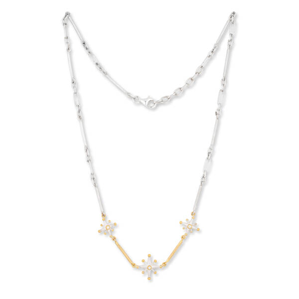 STARBURST 3 STAR NECKLACE DIAMOND ACCENTS