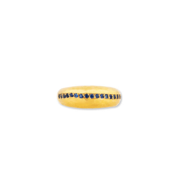 BOOGIE LINE ALL GOLD RING, BLUE SAPPHIRE LINE - Image 2