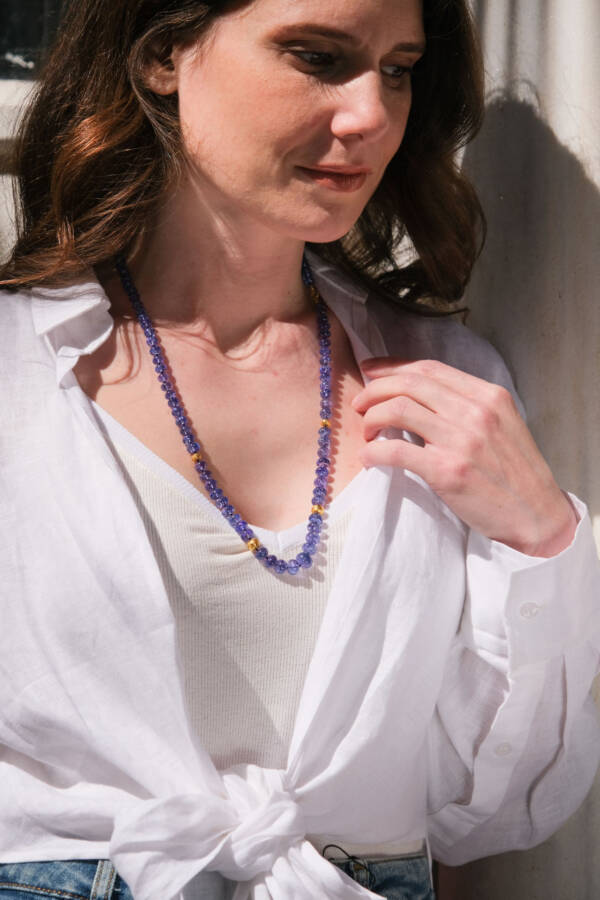 ANGEL 25" TANZANITE BEAD NECKLACE - Image 4
