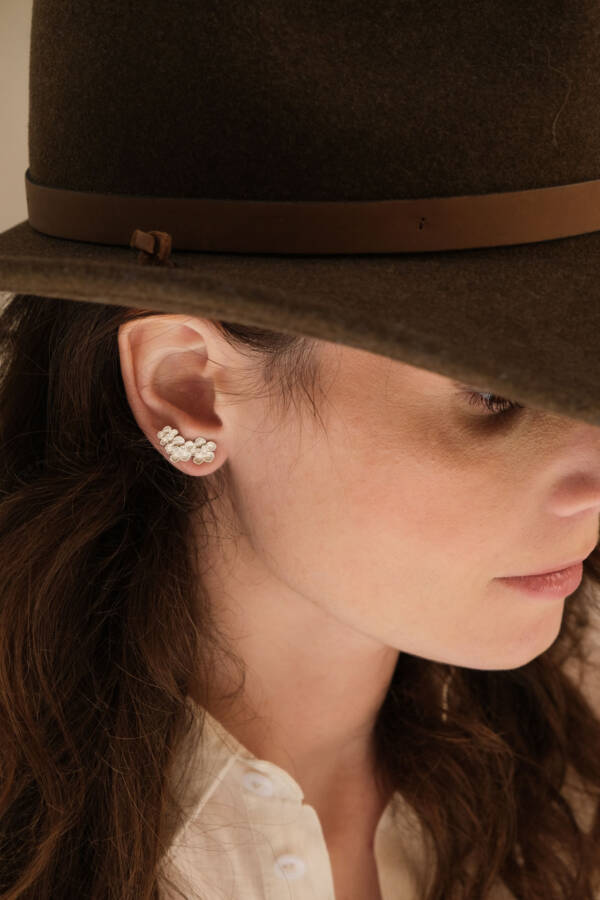 BUTTERCUP SILVER DIAMOND EARCLIMBERS - Image 2