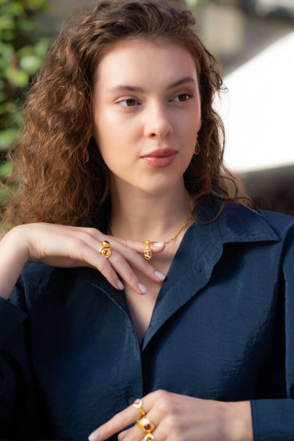 JELLYBONBON ROUND PINK TOURMALINE RING - Image 3