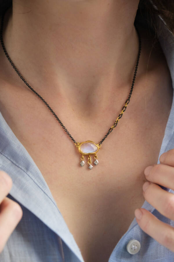 MOONDANCE "THUNDERSTORM"  MOONSTONE NECKLACE - Image 2