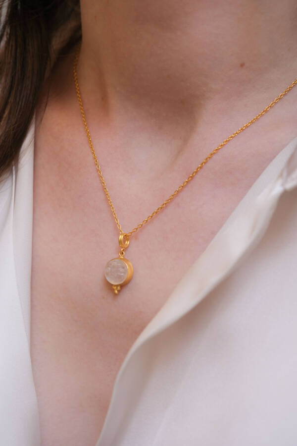 MOONFACE RAINBOW MOONSTONE PENDANT - Image 2