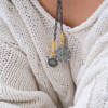 COMPASS MEDALION W DIAMONDS & EMERALD-OXDEM (24KYG BAIL) - Image 3