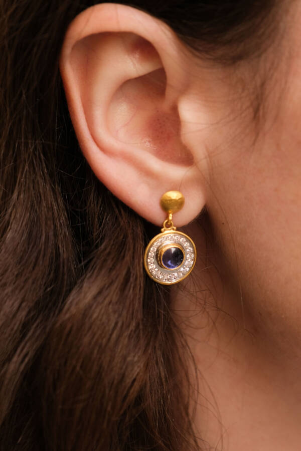 ORBIT ROUND MOONSTONE EARRINGS - Image 4