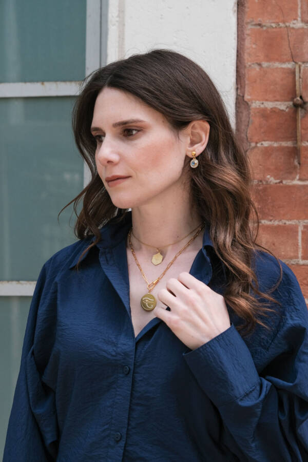 ORBIT ROUND MOONSTONE EARRINGS - Image 3
