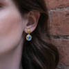 ORBIT ROUND MOONSTONE EARRINGS - Image 2