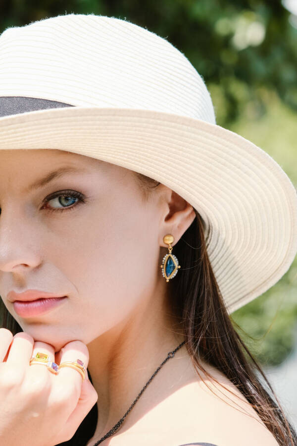 OLYA  LABRADORITE EARRINGS - Image 3