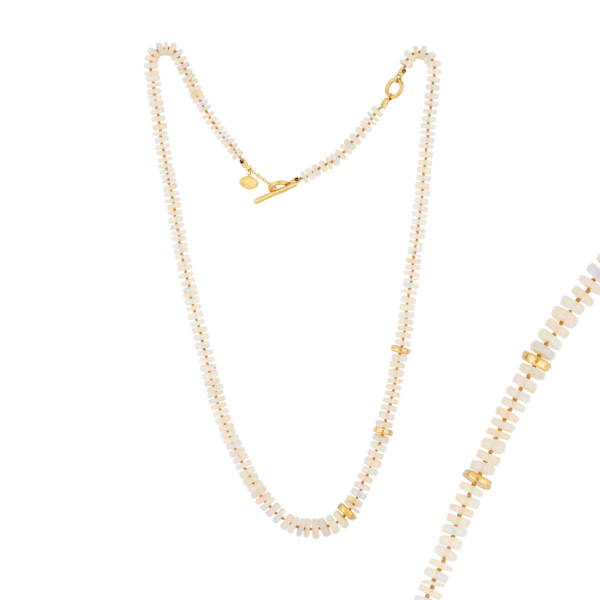 SARAH 27.5" WHITE OPAL NECKLACE