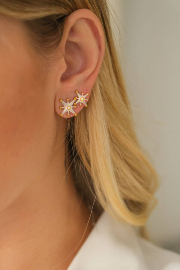 STARBURST 10MM STUDS W/DIAMONDS - Image 2