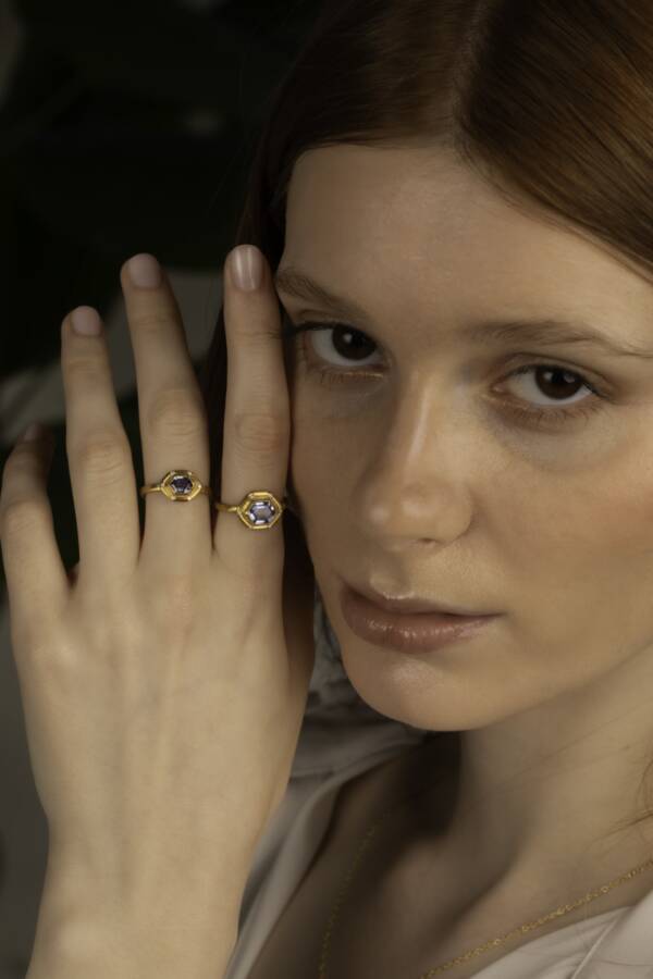 SUN CORNFLOWER BLUE SAPPHIRE RING - Image 4