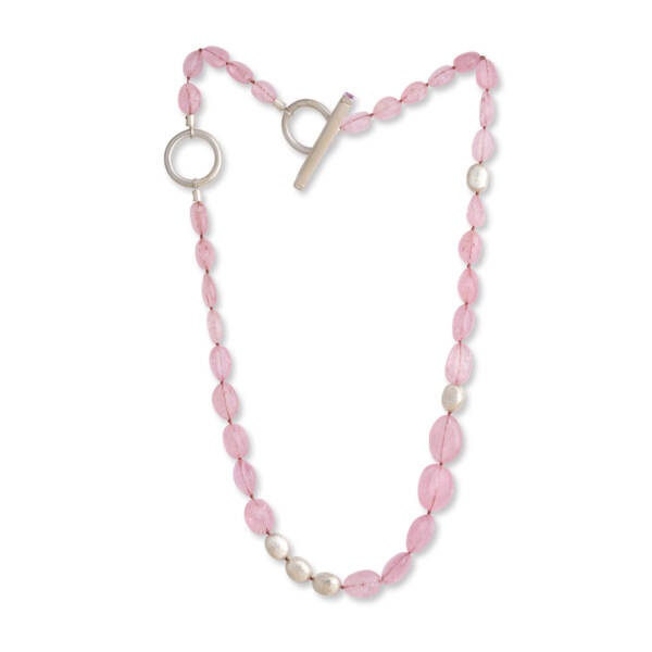 ANGIE TUMBLED MORGANITE NECKLACE - Image 2