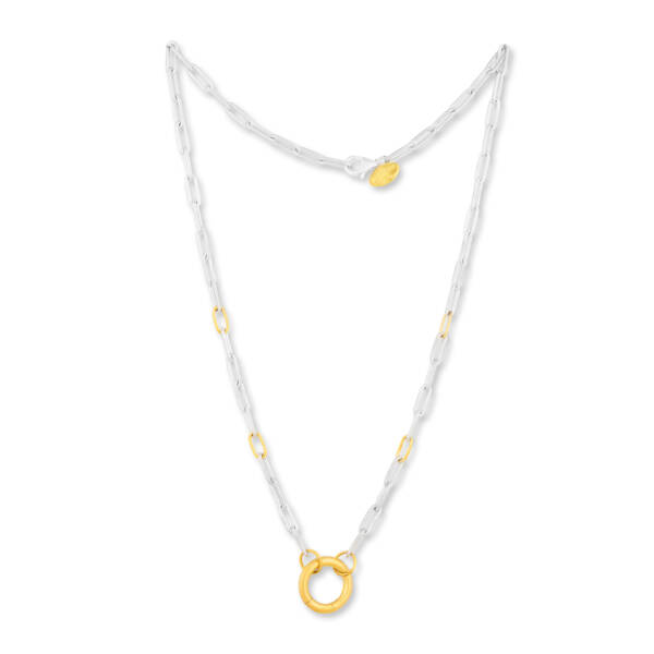 CHARM CATCHER, GOLD&SILVER CLIP CHAIN