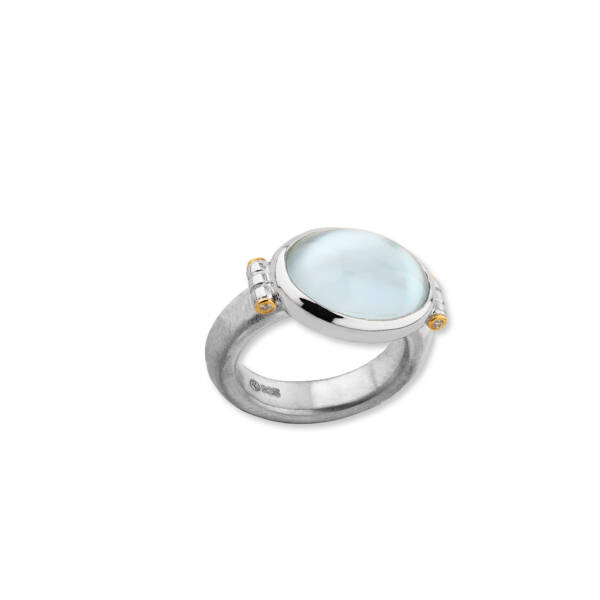 CERNIER BLUE TOPAZ DOUBLET RING