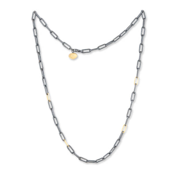4 GOLD LINKS-CHAIN-ADJUSTABLE AT 16"-CLIPSKI 18" TOTAL LENGTH