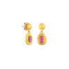 JELLYBONBON PINK TOURMALINE BUTTON TOP EARRINGS