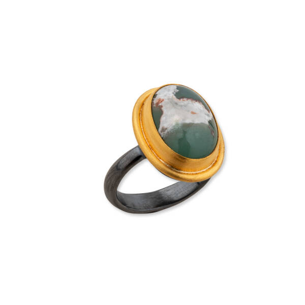 MY WORLD OVAL AQUAPRASE RING