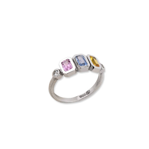 PRIZMIC 'HAPPY' RING,BLU,PINK,YEL