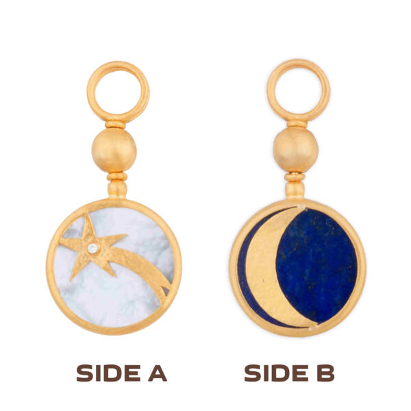 REVERSE LAPIS&MOP ROTATING  PENDANT