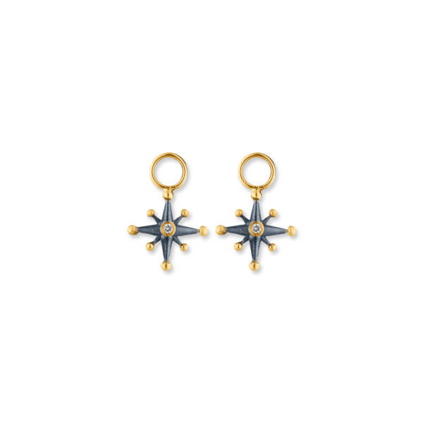 STARBURST SMALL EAR CHARMS W/DIAMONDS - Image 2
