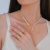 BOOGIE LINE ALL GOLD RING, DIAMONDS - Image 3