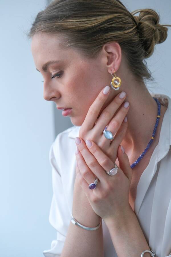 CERNIER BLUE TOPAZ DOUBLET RING - Image 3