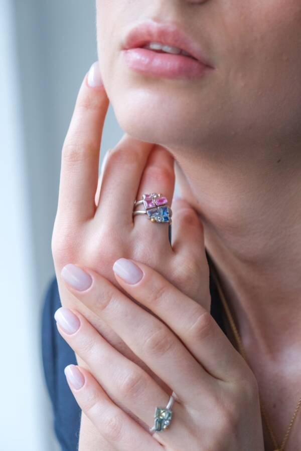 PRISMIC CLUSTER RING, BLUES - Image 3